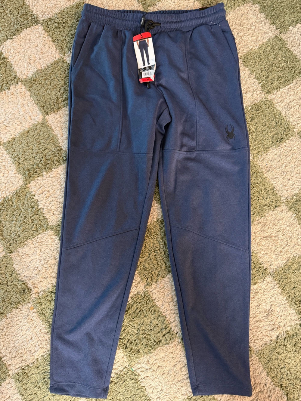 Spyder Navy Blue Activewear Leggings with Subtle Black Logo